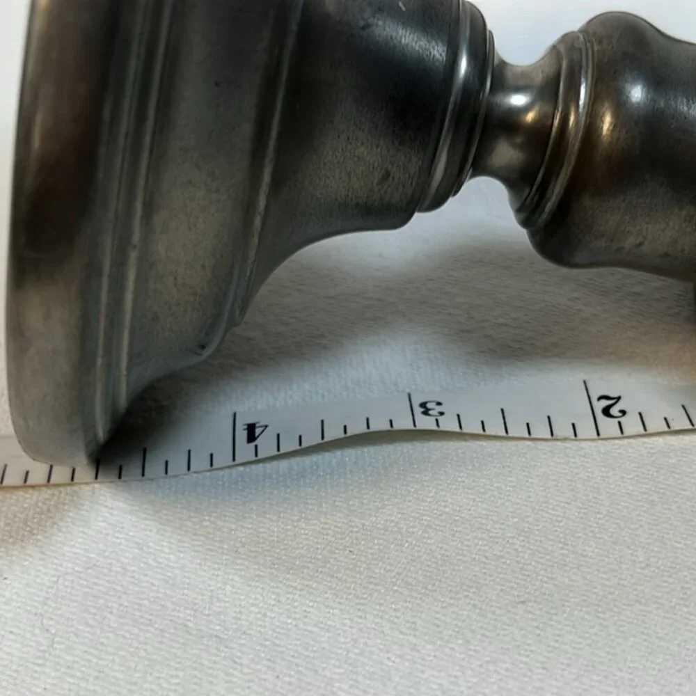 Pewter Candle Stick Single Vintage Colonial Cottagecore Elegant Minimalist Primi